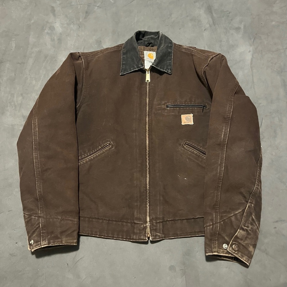 Vintage Carhartt Detroit Jacket Mens Small Brown J97 DKB Blanket Lined Workwear
